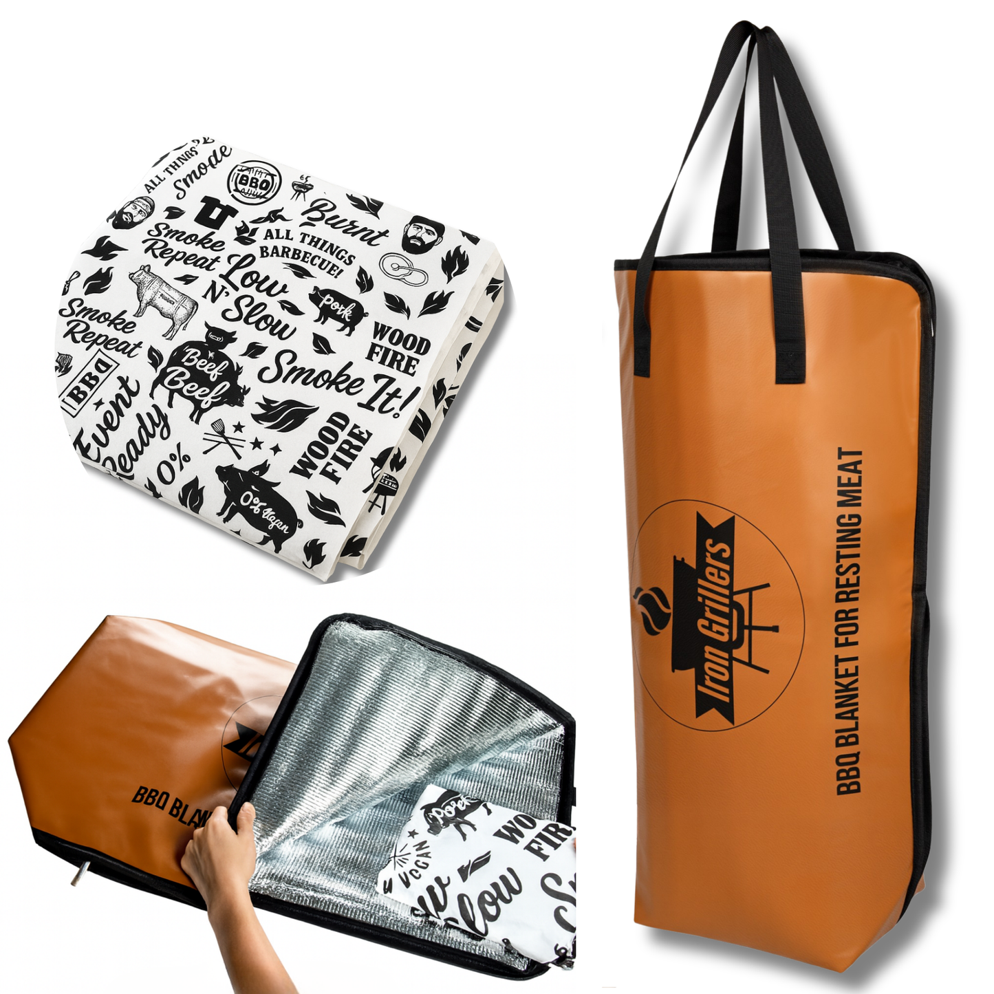 Professional Leather BBQ Blanket for Resting Meat - Insulated Brisket Blanket Smoker Meat Resting Bag (Large 24 Inch)