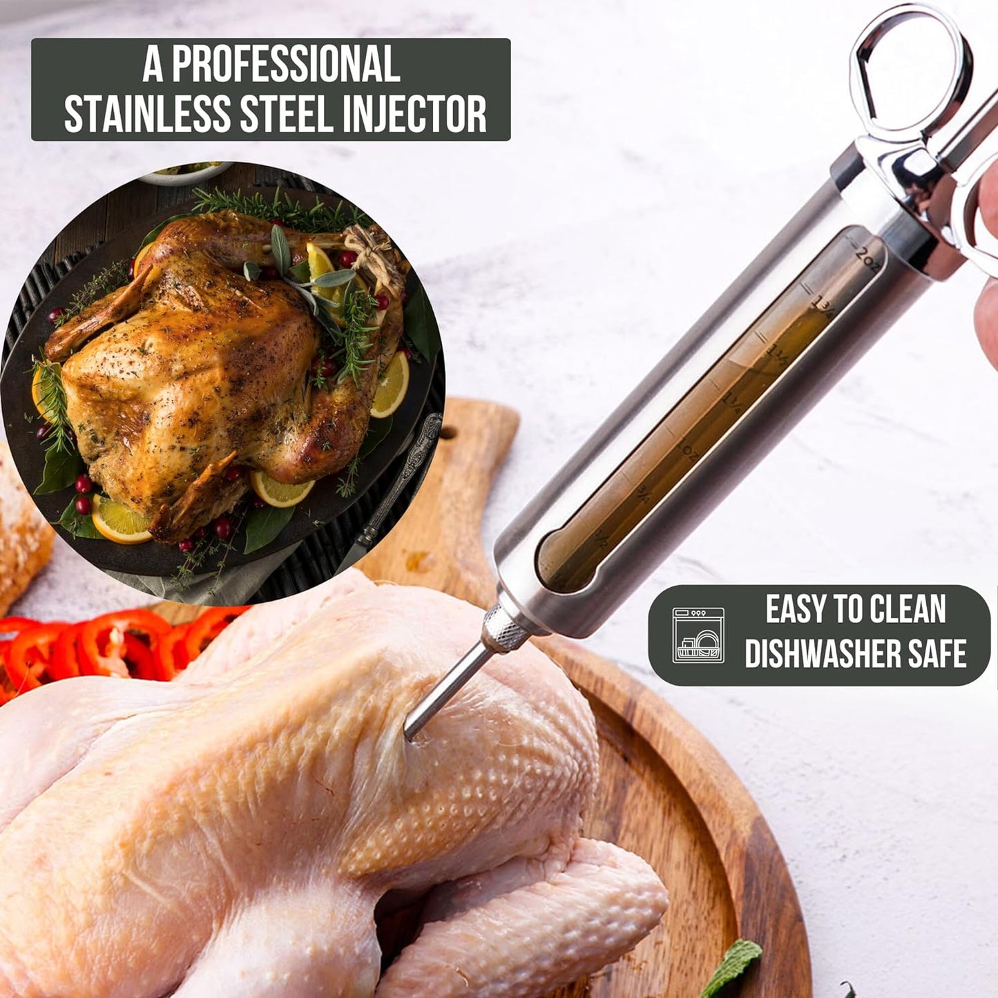 a chicken being injected