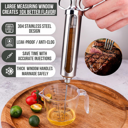 Grillin Pros™ Advanced Marinade Meat Injector Syringe Kit - Iron Grillers