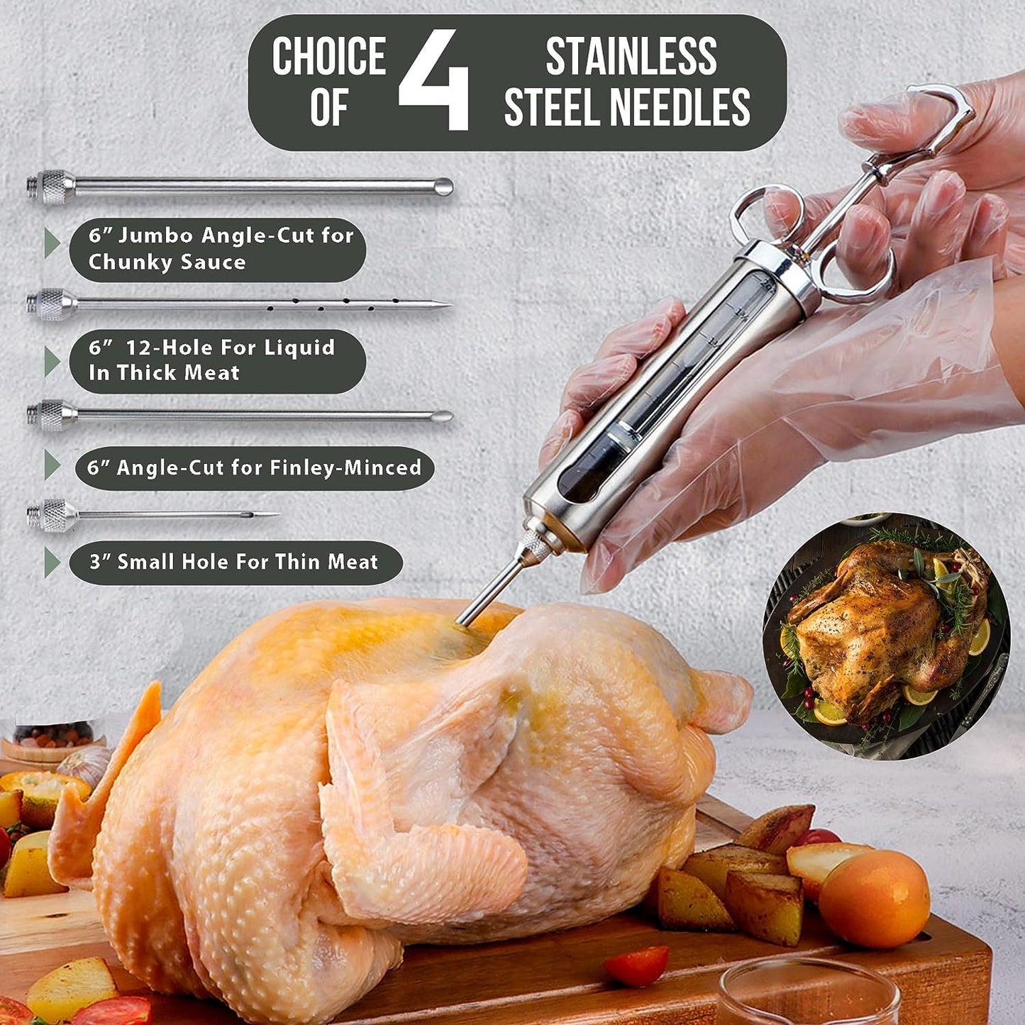 Turkey Injector Professional Syringe Kit by Iron Grillers™ - Iron Grillers