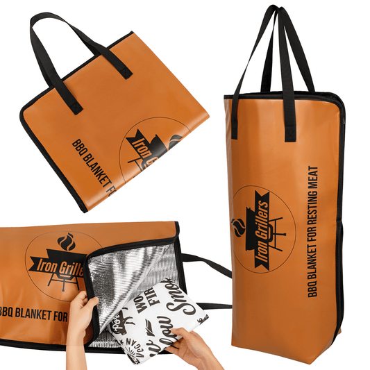 Leather BBQ Blanket for Resting Meat - Insulated Brisket Blanket Smoker Meat Resting Bag (Large 24 Inch)