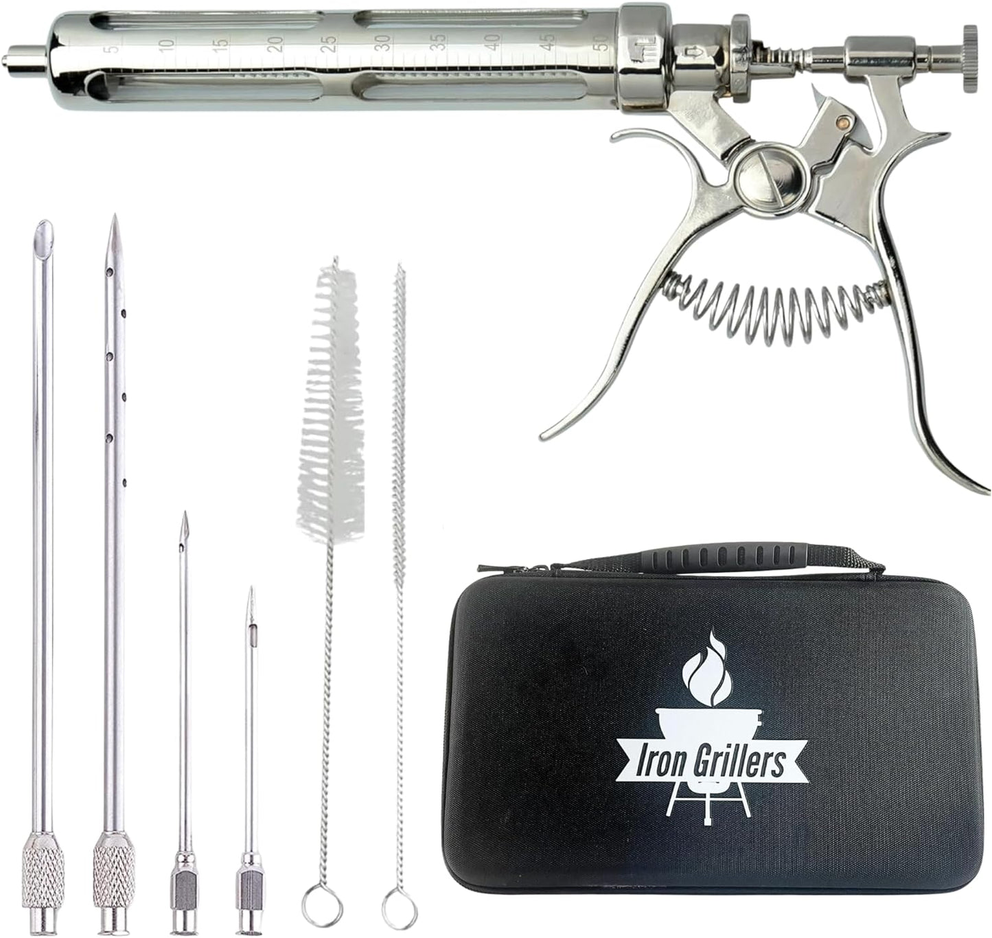 Juicy BBQ™ - Pro Marinade Injector Gun Kit with Case - Iron Grillers